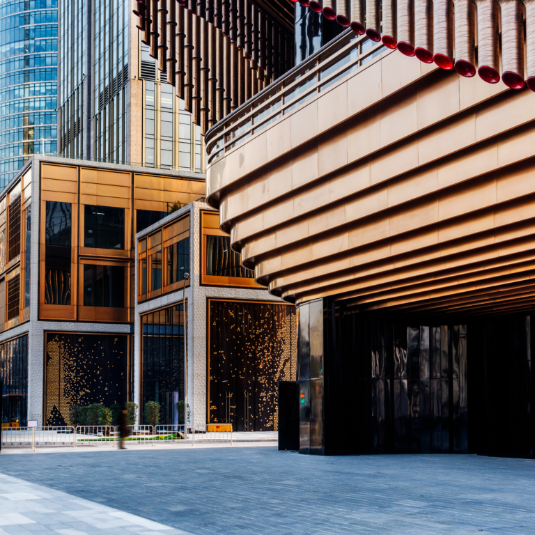 Double-height retail shops