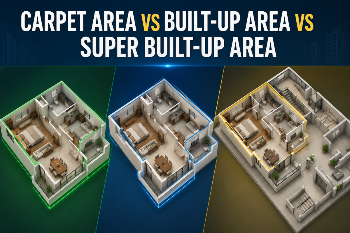 carpet vs built up vs super built up area